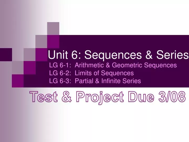 unit 6 sequences series
