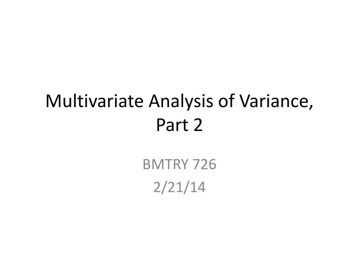 multivariate analysis of variance part 2