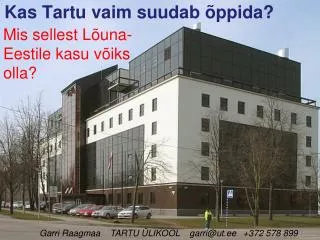 kas tartu vaim suudab ppida