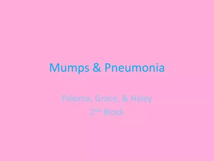 mumps pneumonia