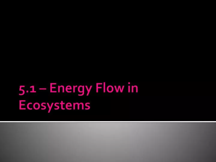 5 1 energy flow in ecosystems