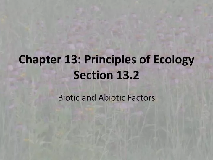 chapter 13 principles of ecology section 13 2