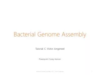 Bacterial Genome Assembly