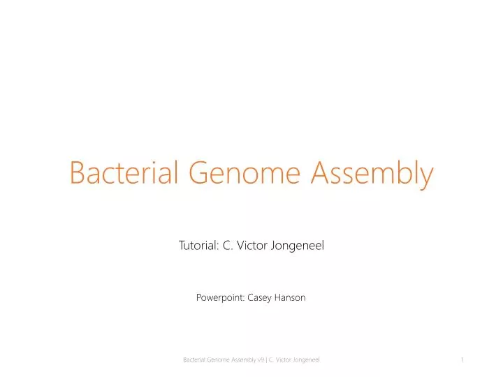 bacterial genome assembly