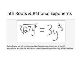 nth roots rational exponents