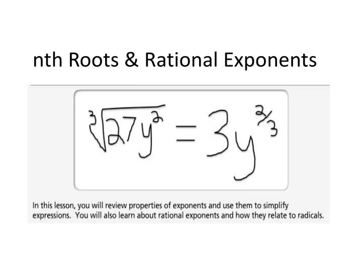 nth roots rational exponents