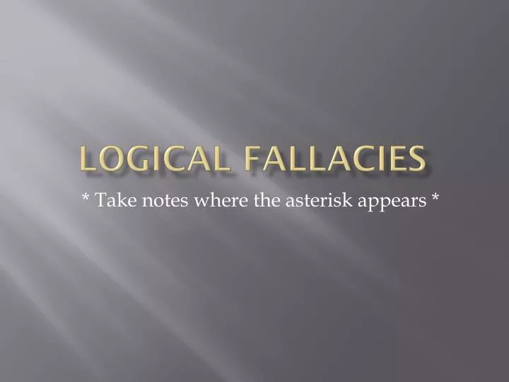 logical fallacies