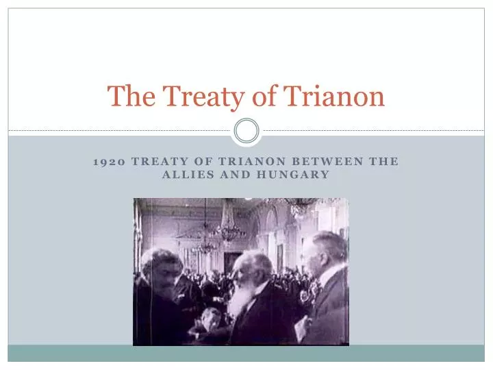 the treaty of trianon