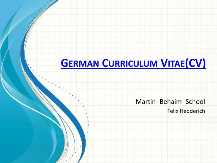 german curriculum vitae cv
