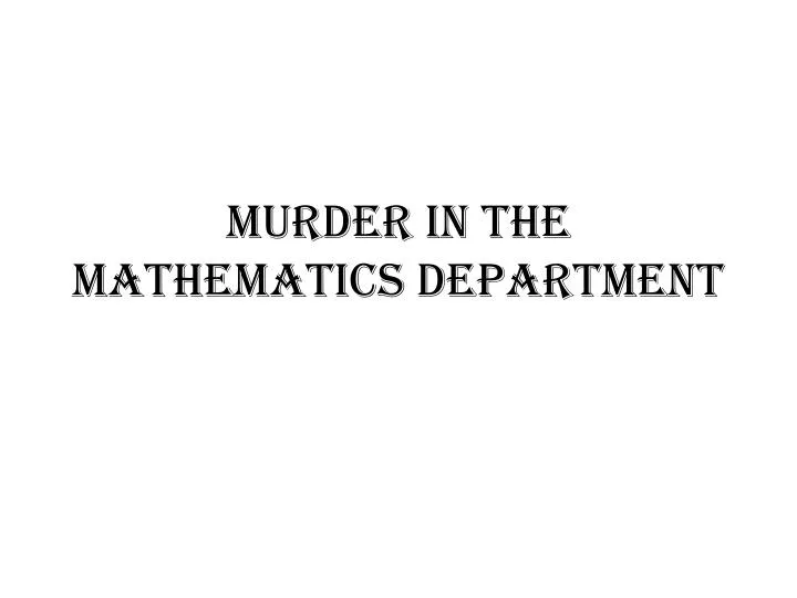 murder in the mathematics department
