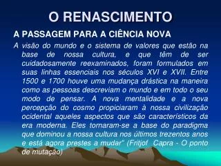 o renascimento