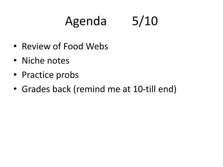 agenda 5 10