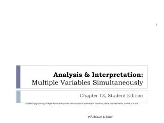 Analysis &amp; Interpretation: Multiple Variables Simultaneously