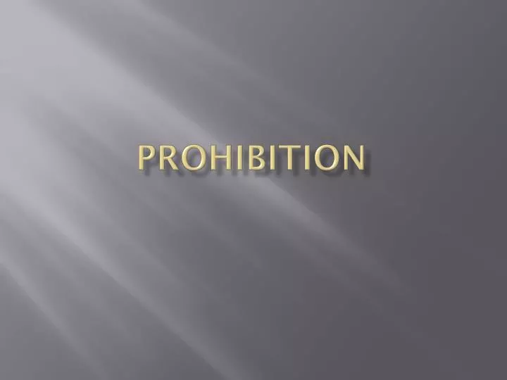 prohibition