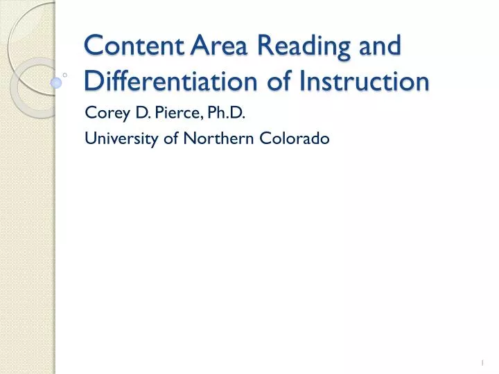 content area reading and differentiation of instruction
