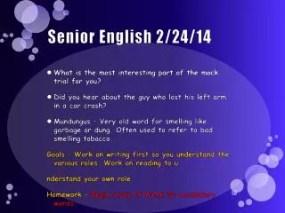 Senior English 2/24/14