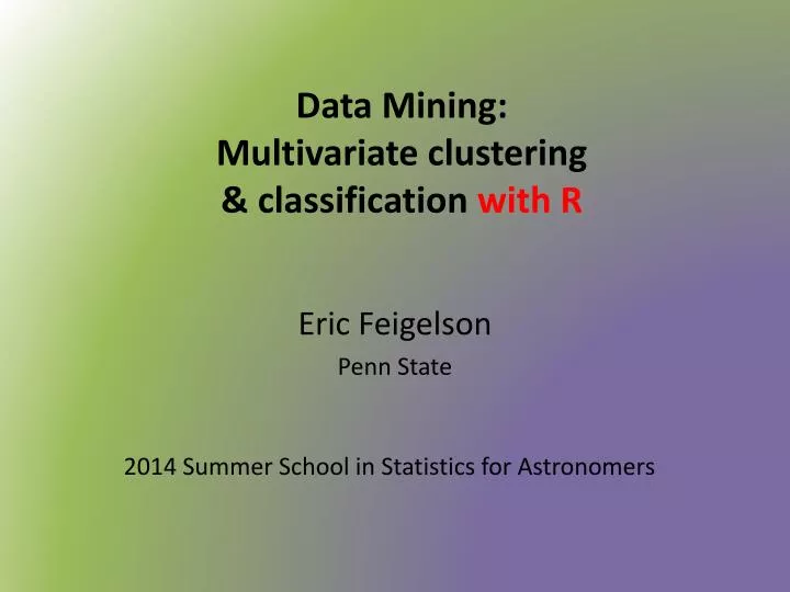 data mining multivariate clustering classification with r