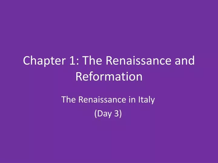 chapter 1 the renaissance and reformation