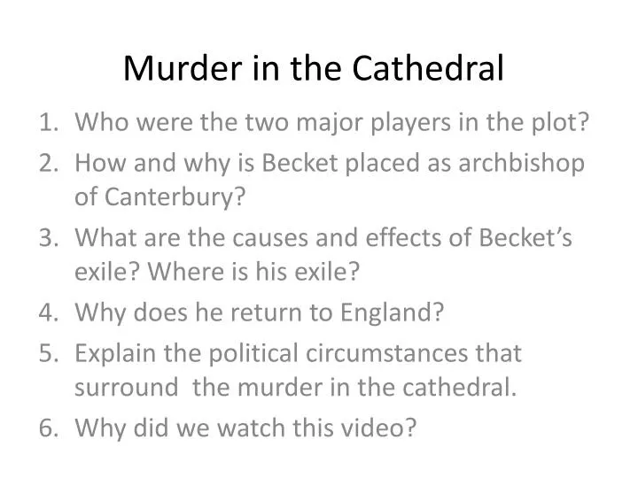murder in the cathedral