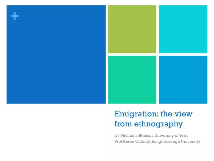 emigration the view from ethnography