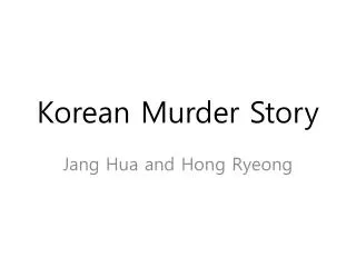 Korean Murder Story