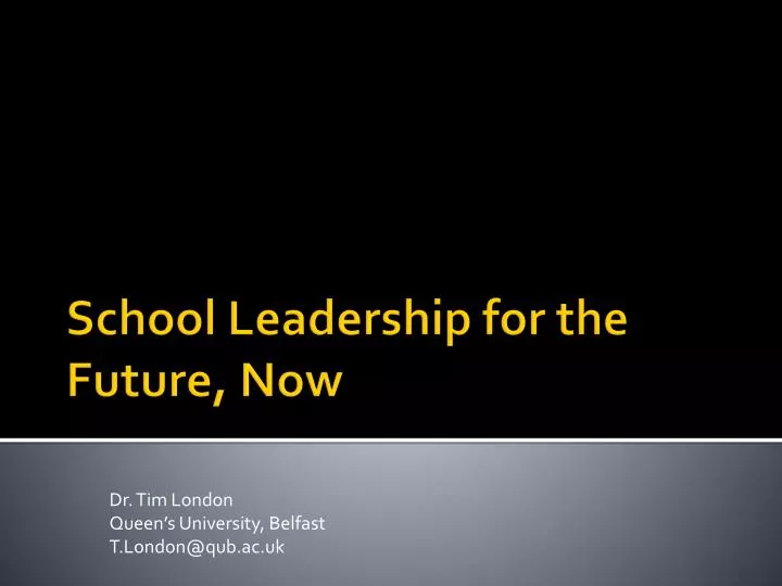 school leadership for the future now