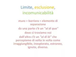 limite esclusione incomunicabilit