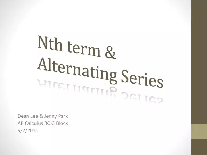 nth term alternating series