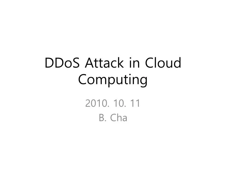 ddos attack in cloud computing