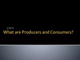 What are Producers and Consumers?