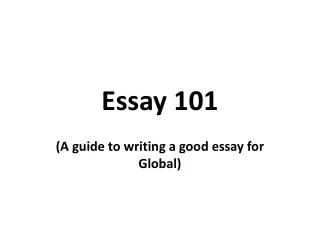 Essay 101