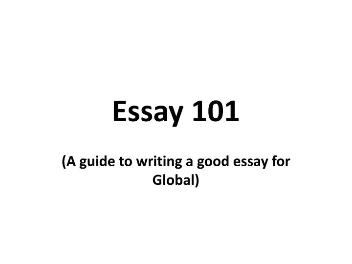 essay 101