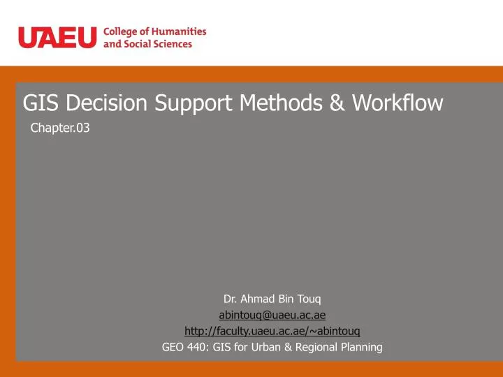 gis decision support methods workflow