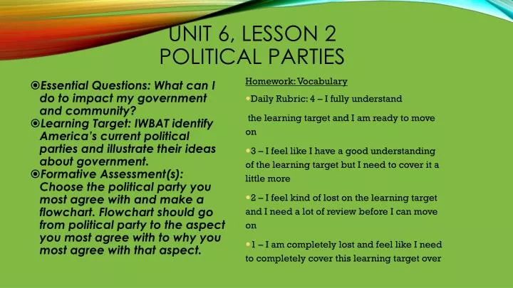 unit 6 lesson 2 political parties