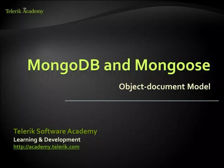 mongodb and mongoose
