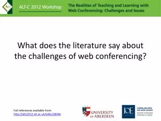 What does the literature say about the challenges of web conferencing?