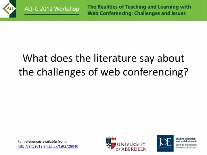 what does the literature say about the challenges of web conferencing