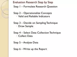 Evaluation Research Step by Step