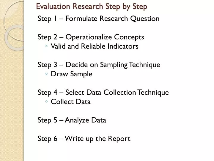 evaluation research step by step
