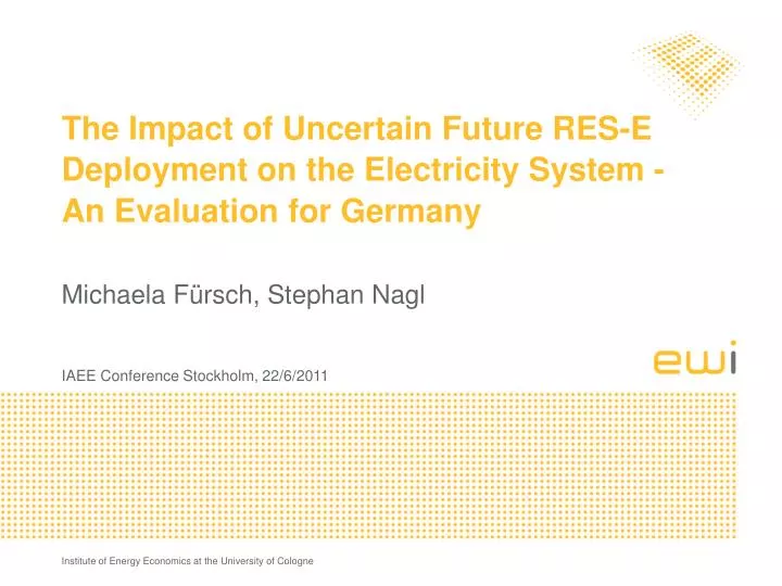 the impact of uncertain future res e deployment on the electricity system an evaluation for germany