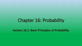 Chapter 16: Probability