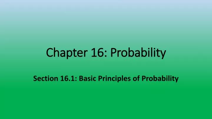 chapter 16 probability
