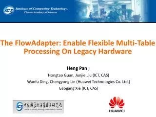 The FlowAdapter : Enable Flexible Multi-Table Processing On Legacy Hardware
