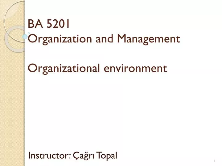 ba 5201 organization and management organizational environment