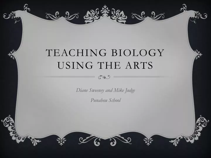 teaching biology using the arts