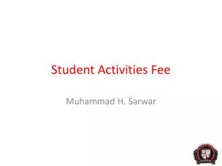 Student Activities Fee