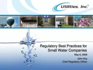 Regulatory Best Practices for Small Water Companies