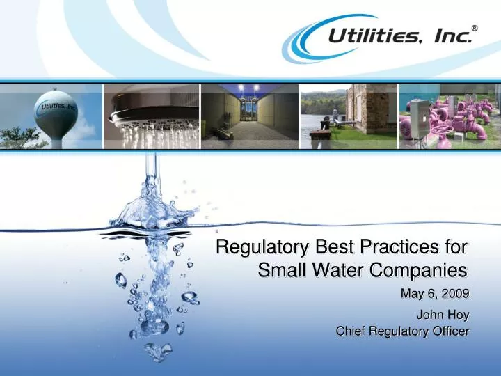 regulatory best practices for small water companies