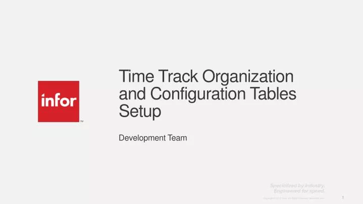 time track organization and configuration tables setup