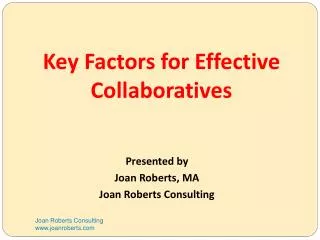 Key Factors for Effective Collaboratives